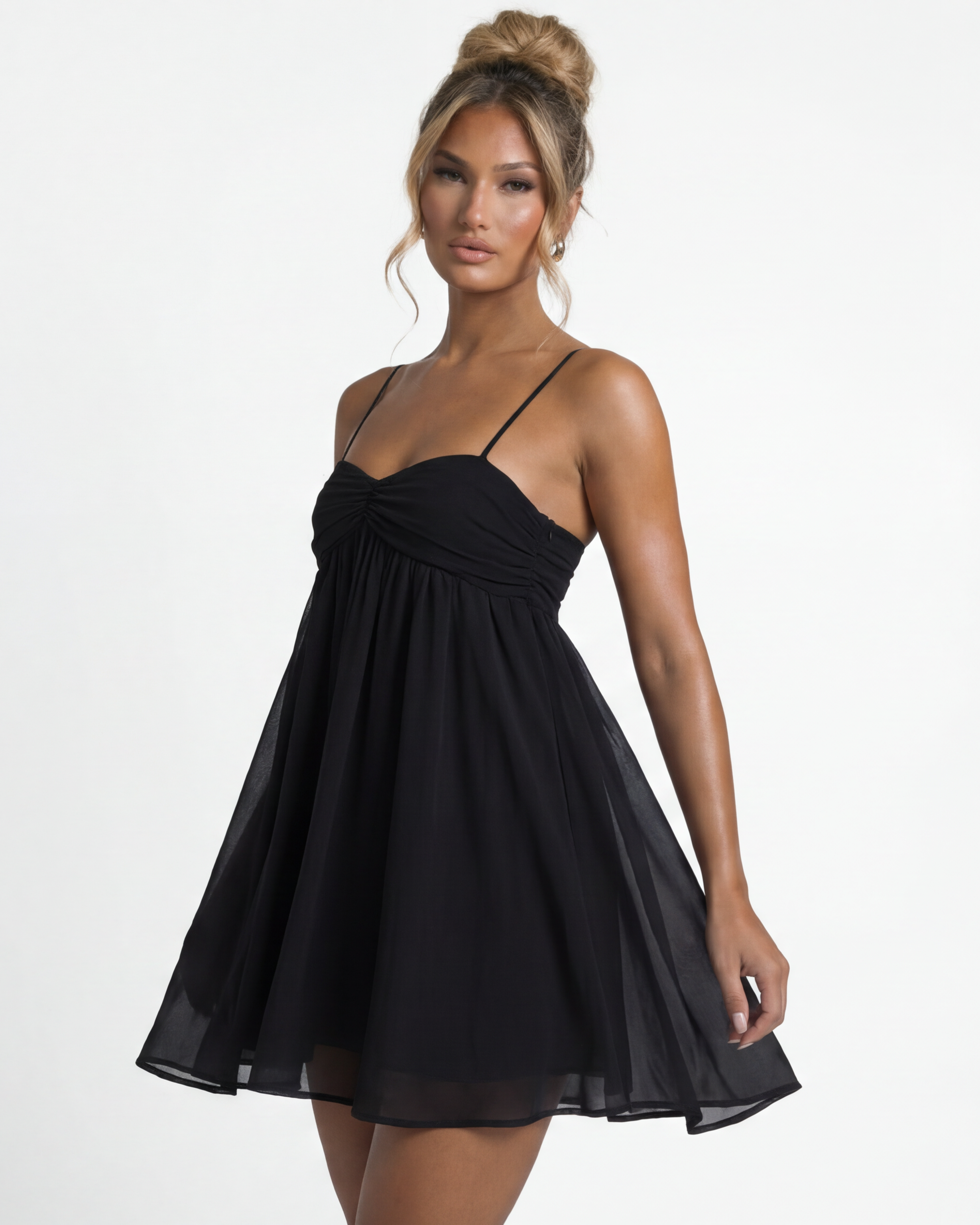 Aisha – Flowy Babydoll Mini Dress