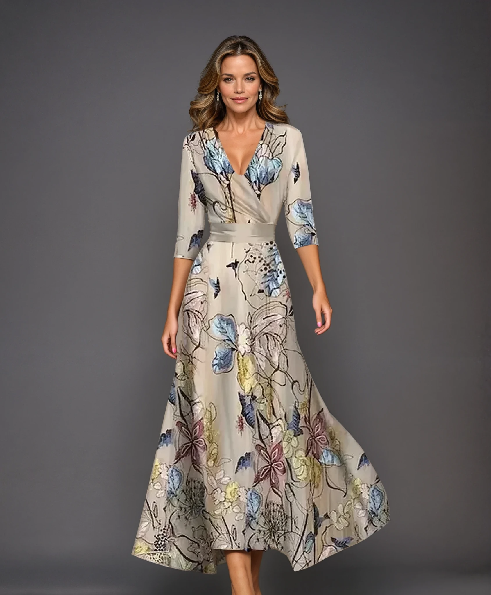 Angela - Chic Dress with Floral Print