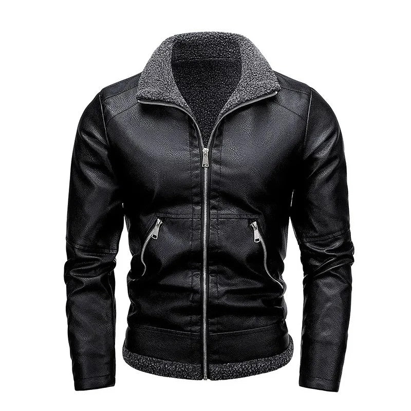 Kieran - Elegant Fleece Leather Jacket