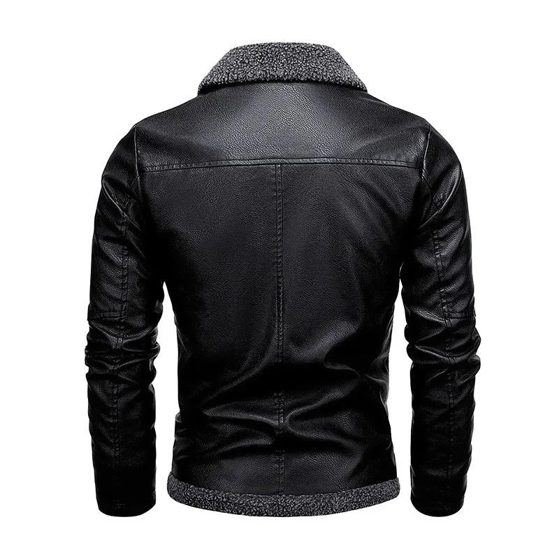 Kieran - Elegant Fleece Leather Jacket
