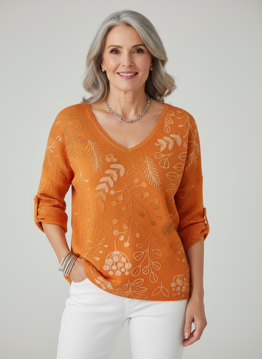 Seren - Knitted Sweater with V-Neck
