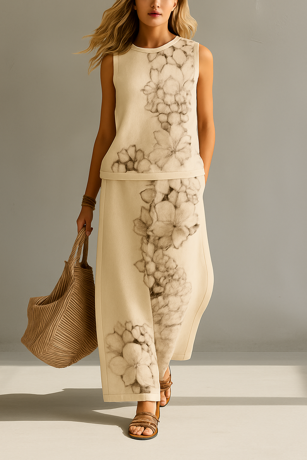 Rachele - Silk Floral Two-Piece Set