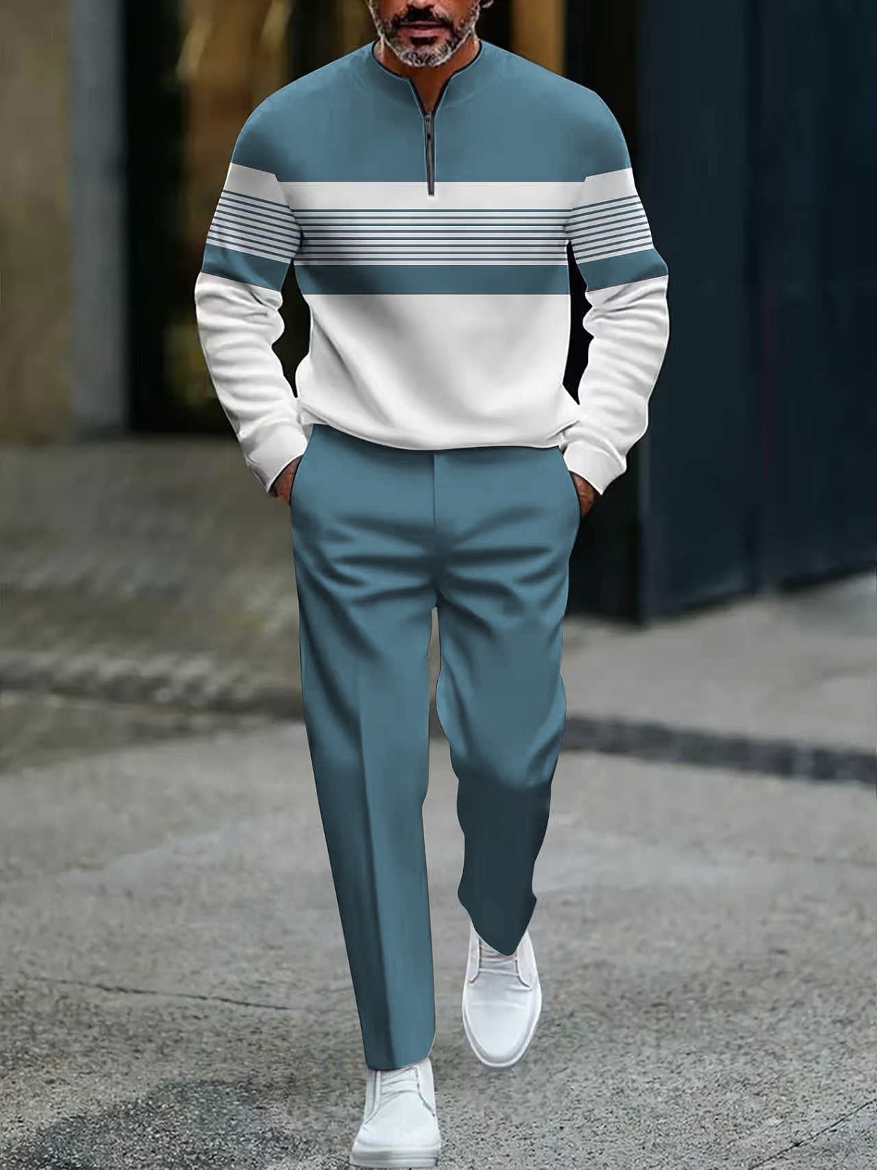 Alfred – Graphic Print Sweater and Trousers Set