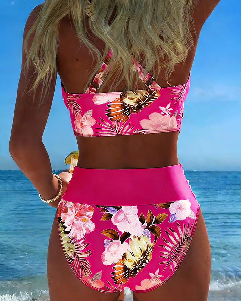 Cosima - Floral Contrast Bikini Set