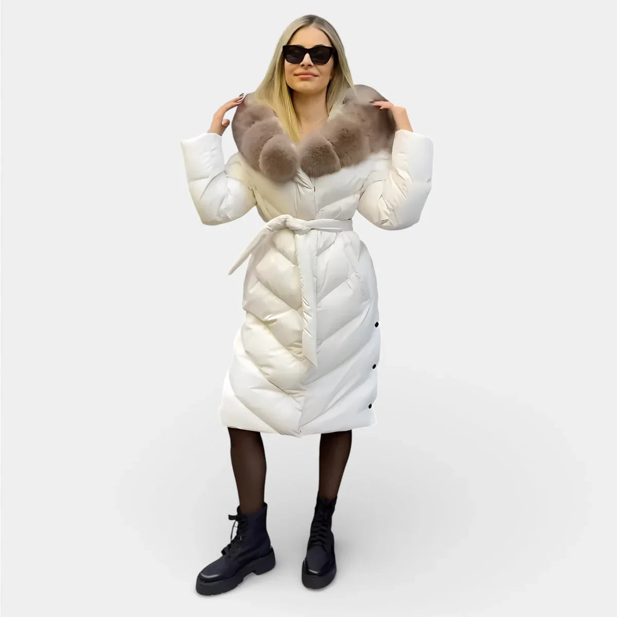 Caris – Elegant Winter Jacket with Faux Fur Collar
