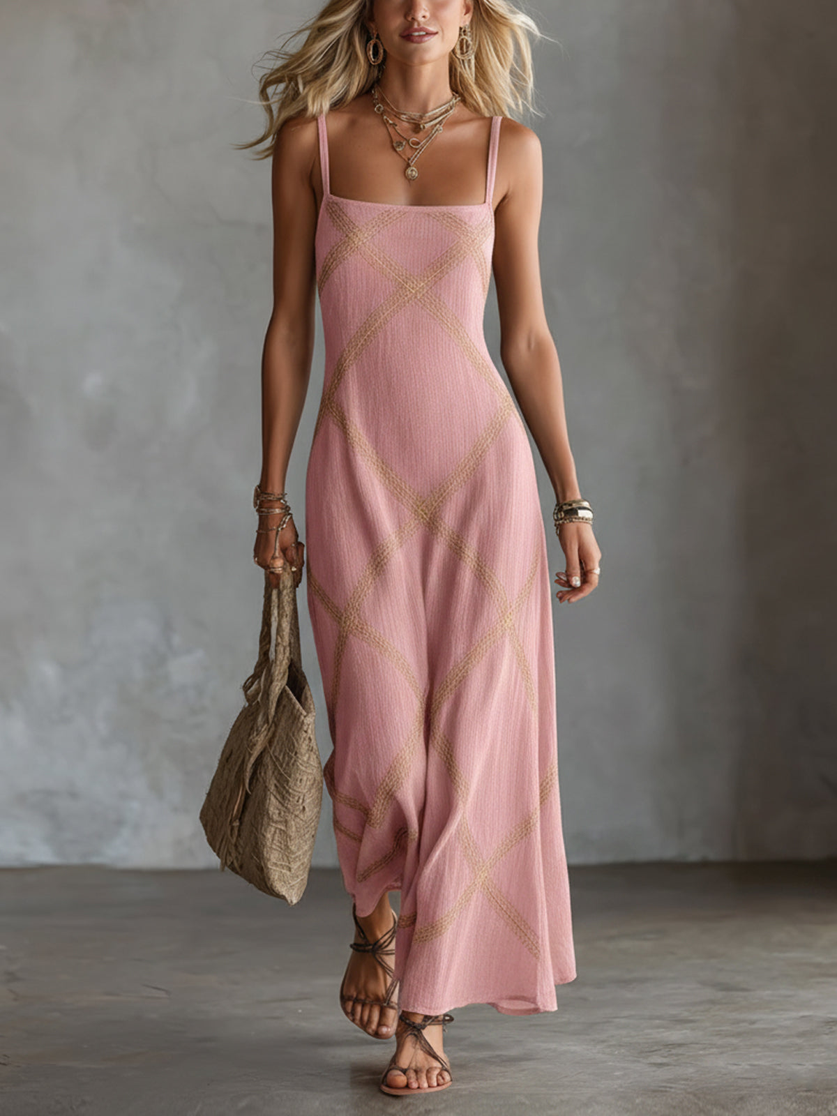Janine - Geometric Maxi Dress