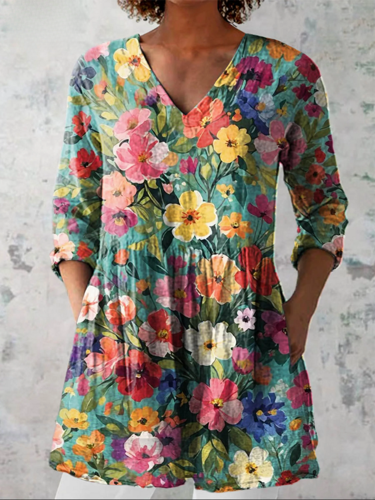 Tatiana – Long Blouse with Statement Pattern