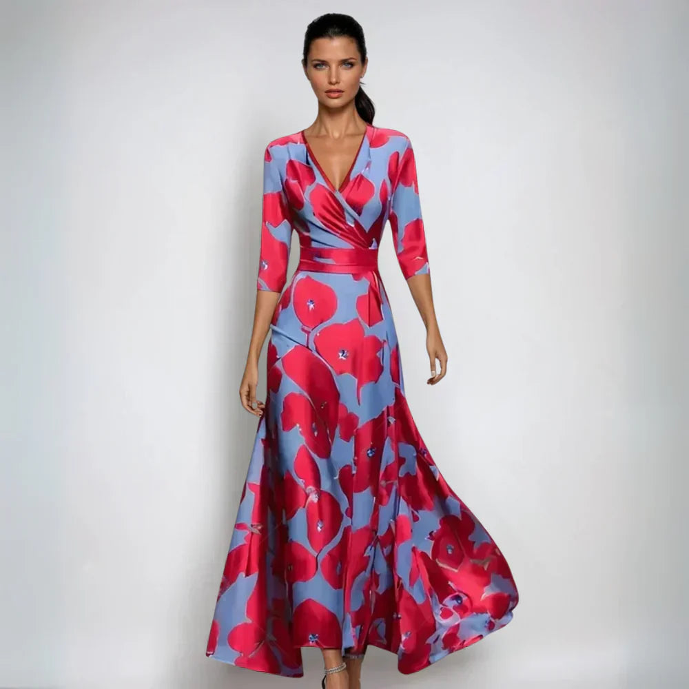 Catherine - Elegant Floral A-Line Dress