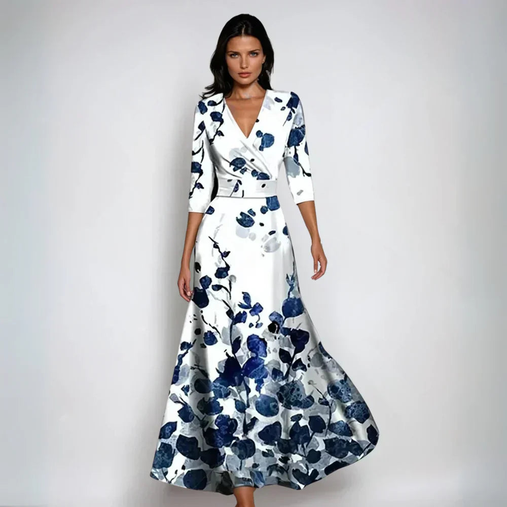 Catherine - Elegant Floral A-Line Dress