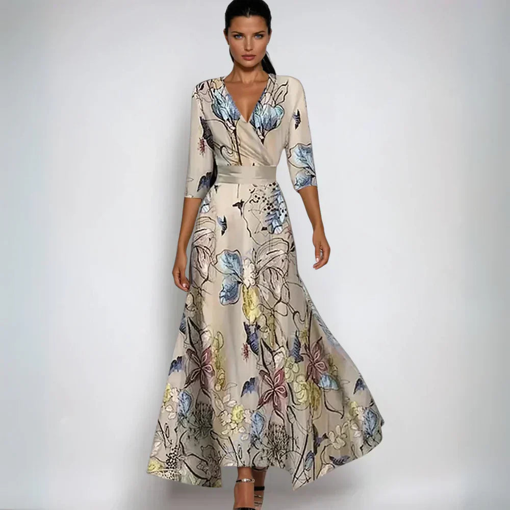 Catherine - Elegant Floral A-Line Dress
