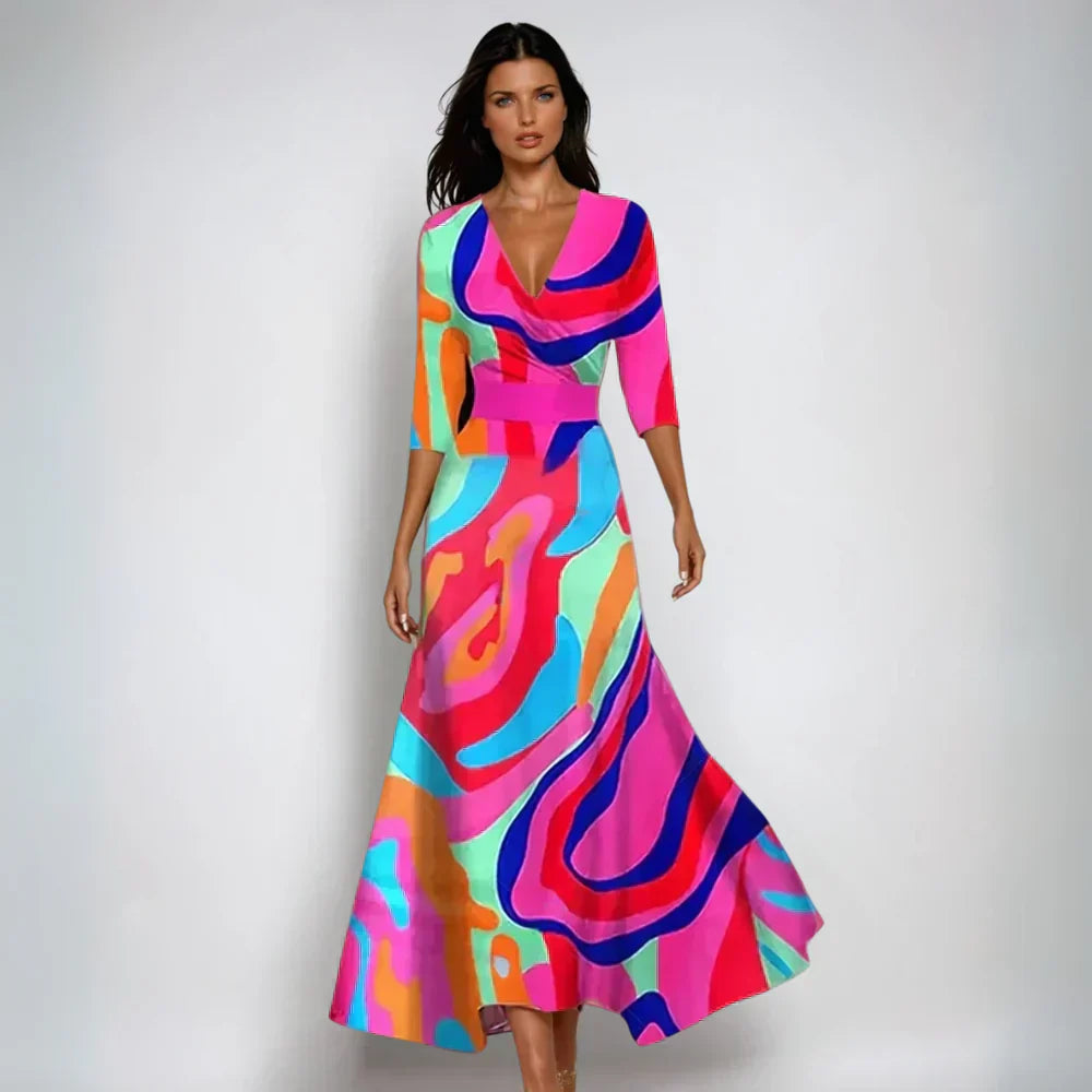 Catherine - Elegant Floral A-Line Dress