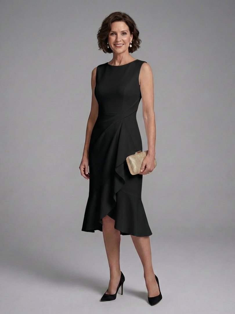 Amity - Sleeveless Midi Dress with Wrap Detail