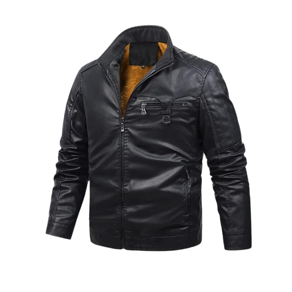 Dante - Retro Fleece Lined Leather Jacket