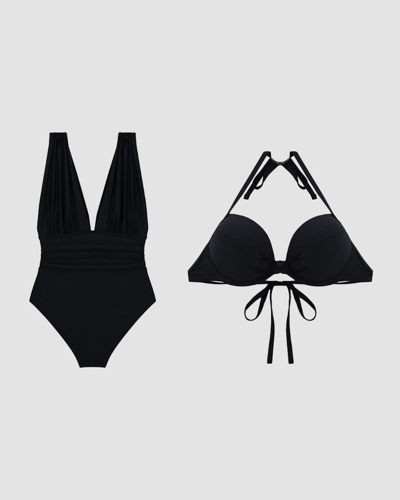 Melusine - Luxury Shaping Swimsuit with Deep V-Neck