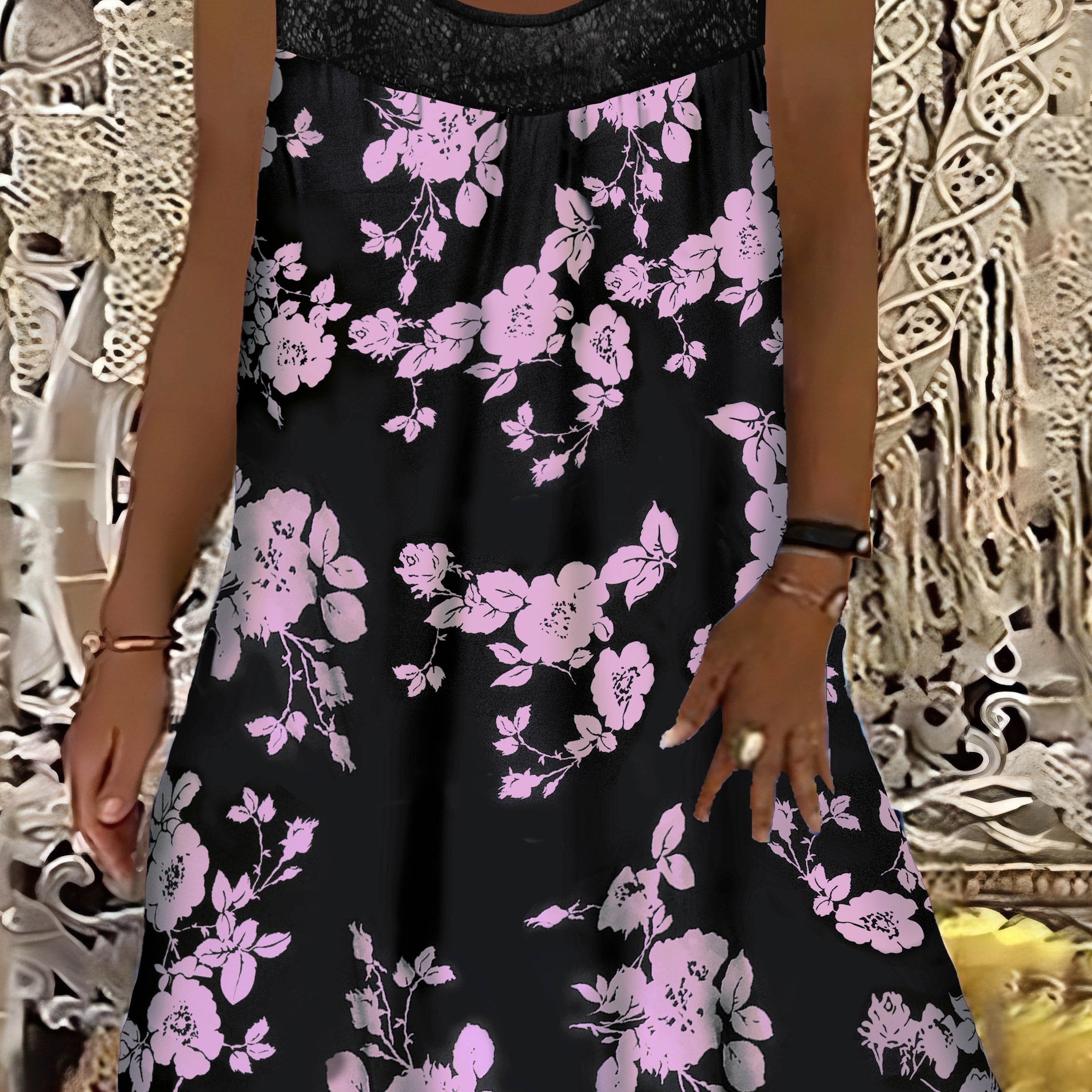 Vivien – Floral Lace Midi Dress