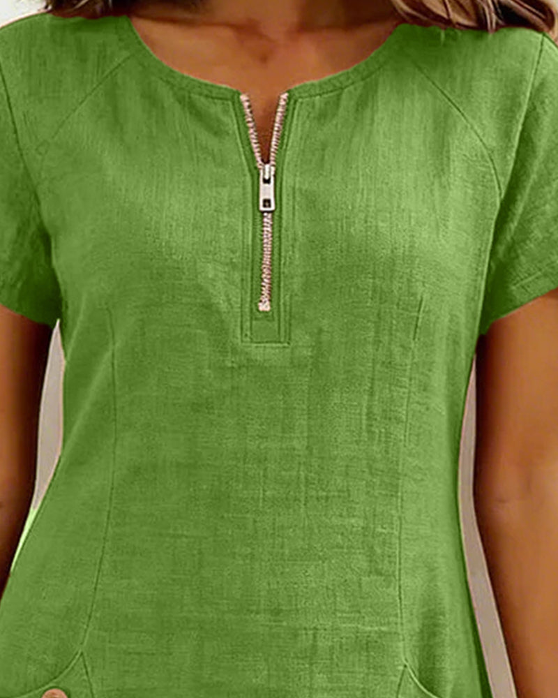 Hallie – Lightweight Linen Cotton A-Line Dress