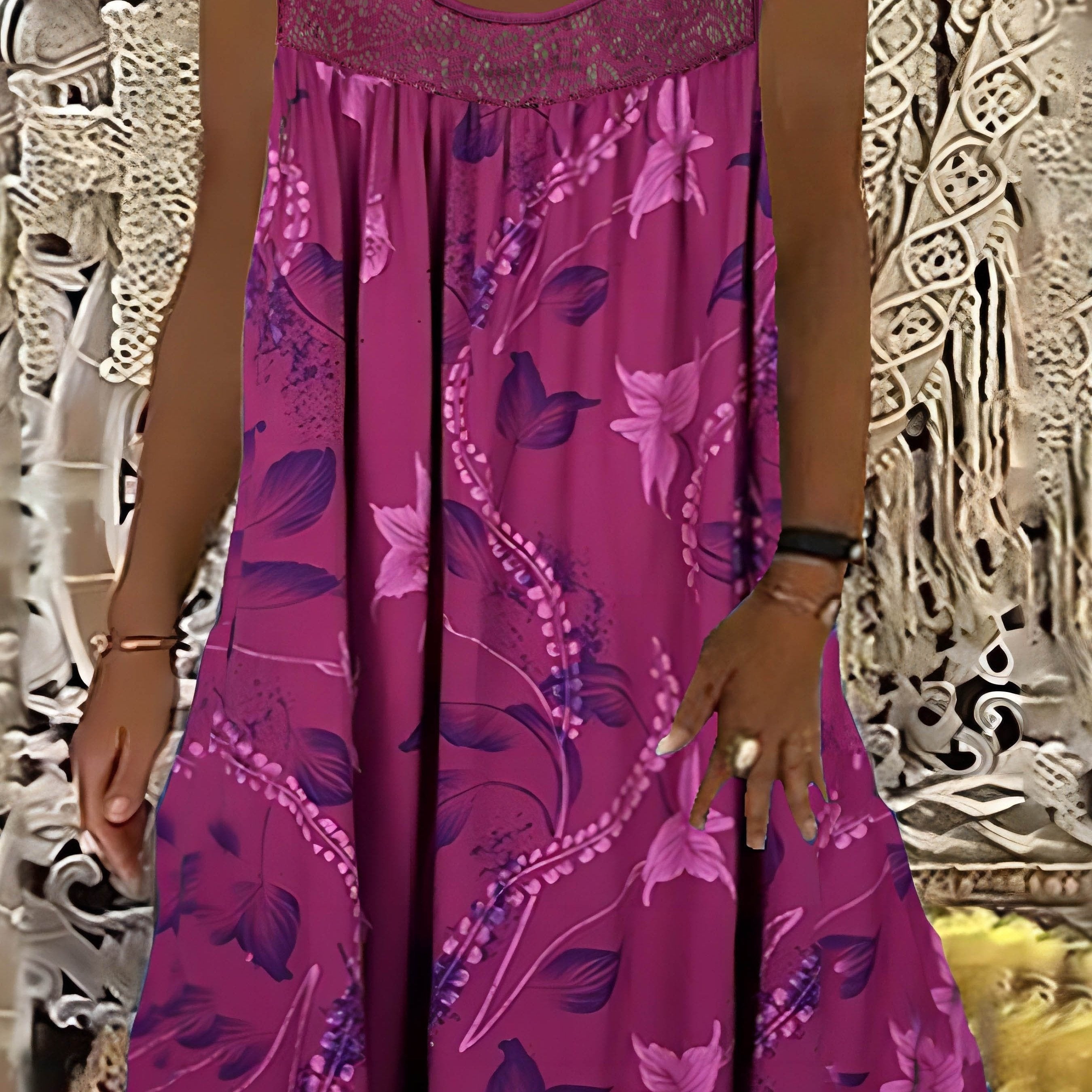 Vivien – Floral Lace Midi Dress