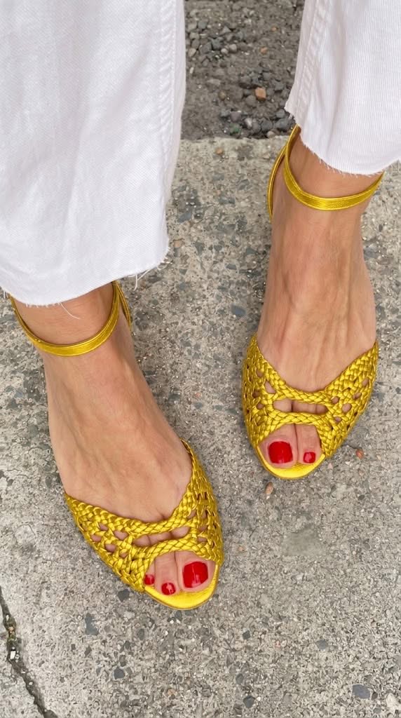 Clementine – Elegant Woven Cut-Out Ankle Strap Sandals