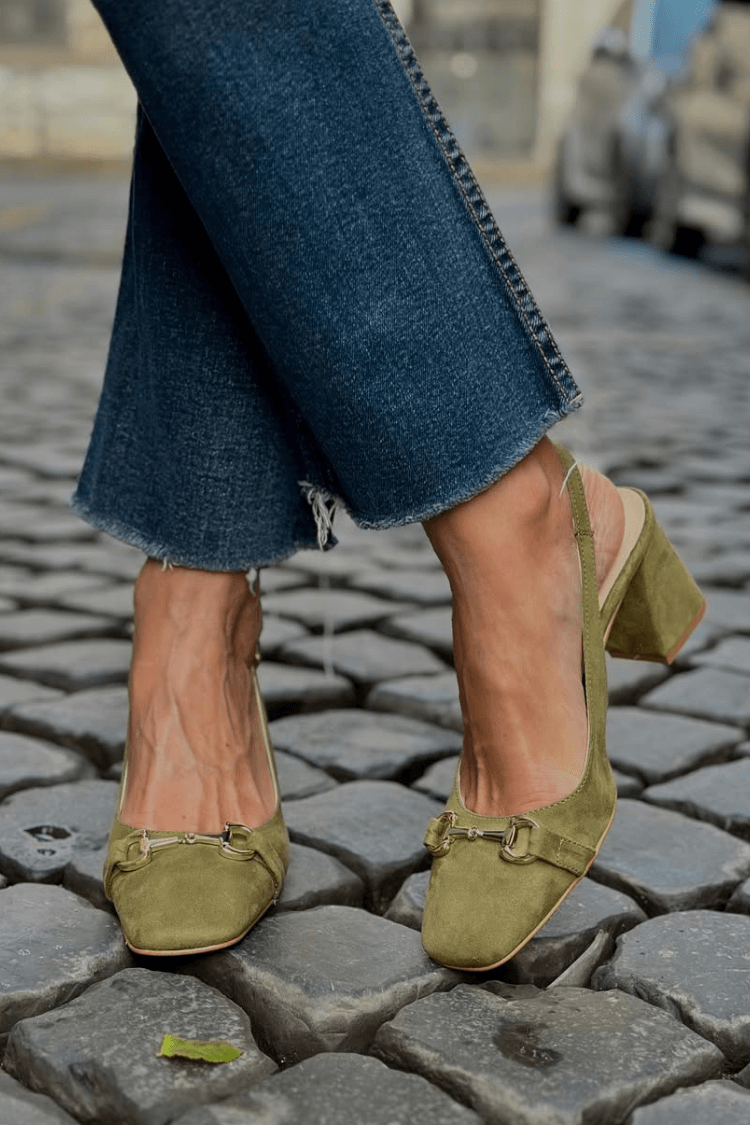 Ingrid – Suede Slingback Block Heels