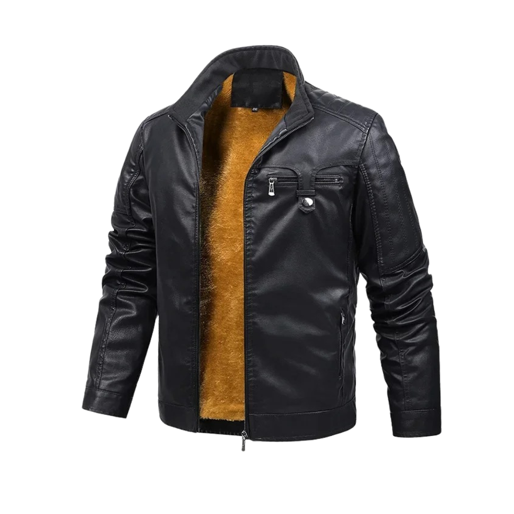 Dante - Retro Fleece Lined Leather Jacket