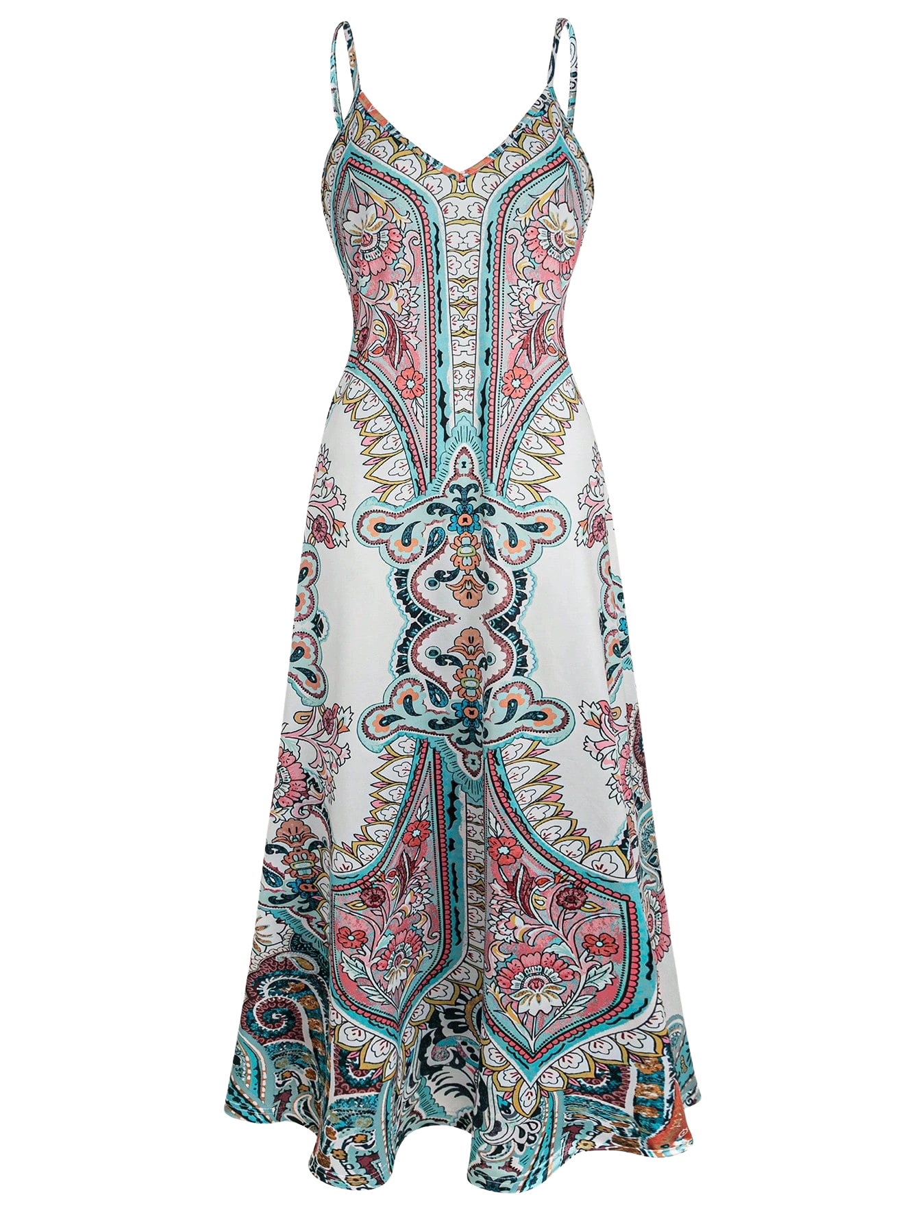 Ottoline - Boho Floral Print Sleeveless Dress