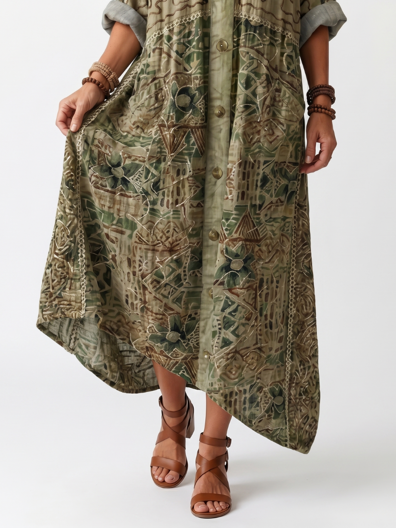 Christine - Oversized Midi Dress with Buttons and Pockets