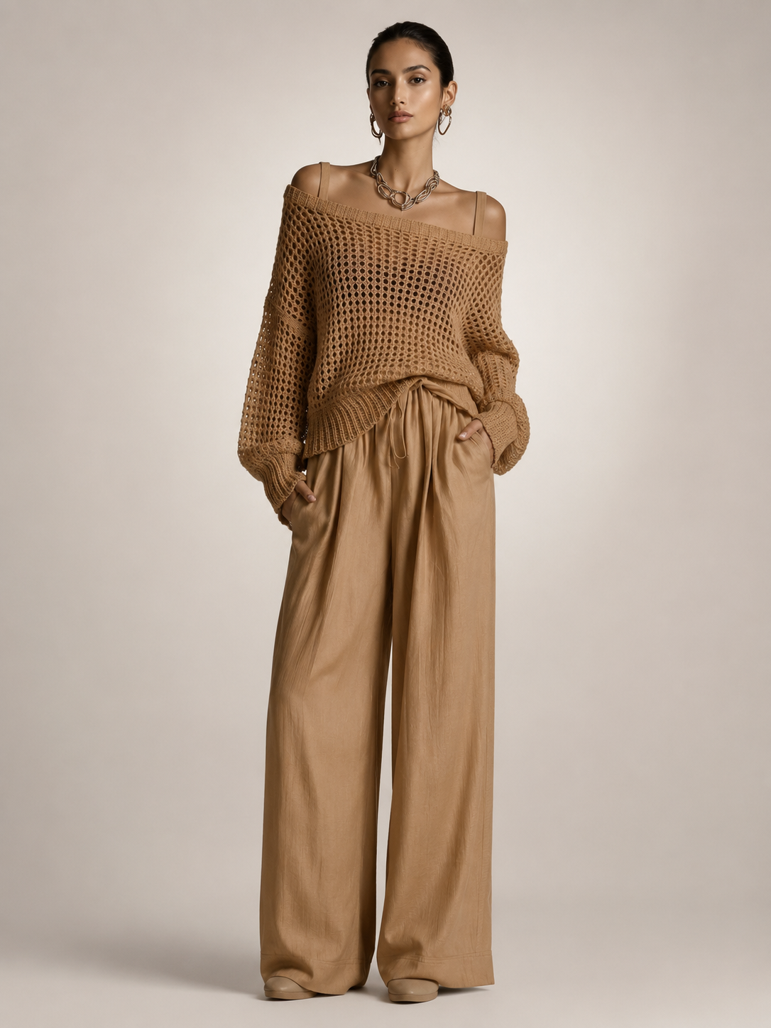 Ariana – Off-Shoulder Two-Piece Trouser Set