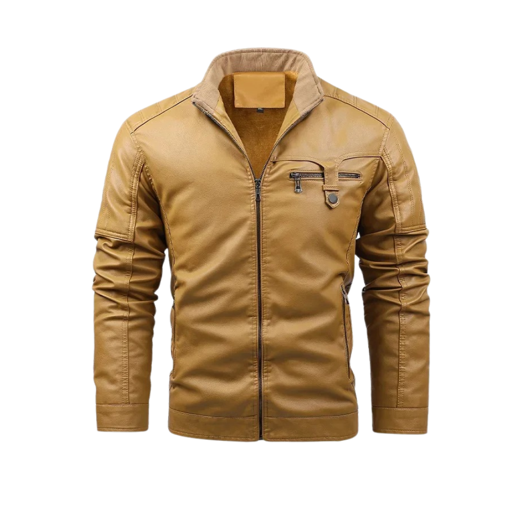 Dante - Retro Fleece Lined Leather Jacket