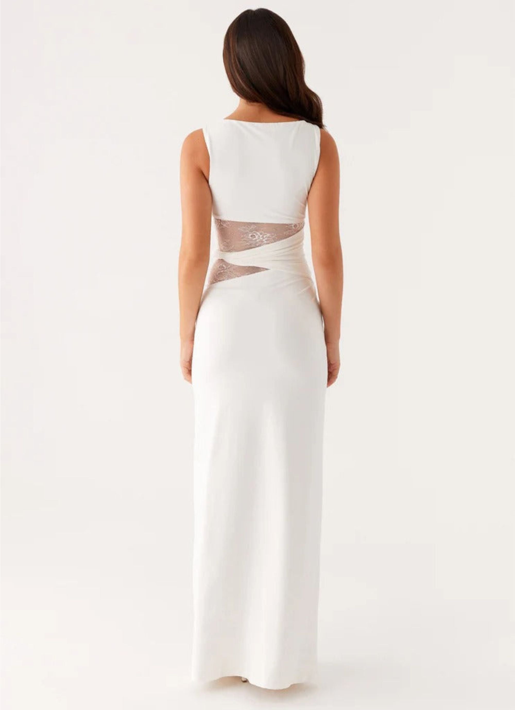 Eliana – Figure Flattering Maxi Dress with Subtle Cutouts and Delicate Lacing