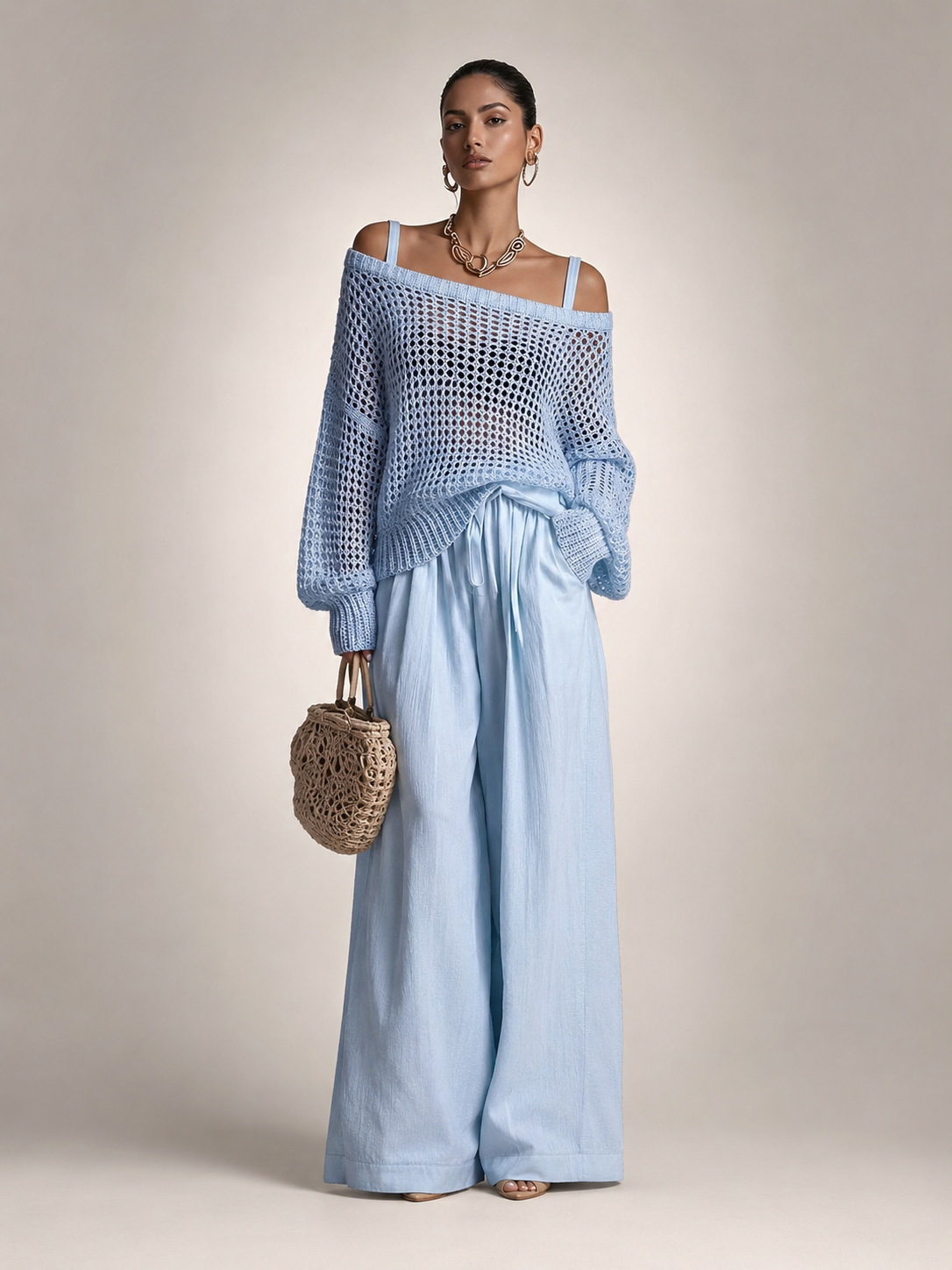 Ariana – Off-Shoulder Two-Piece Trouser Set
