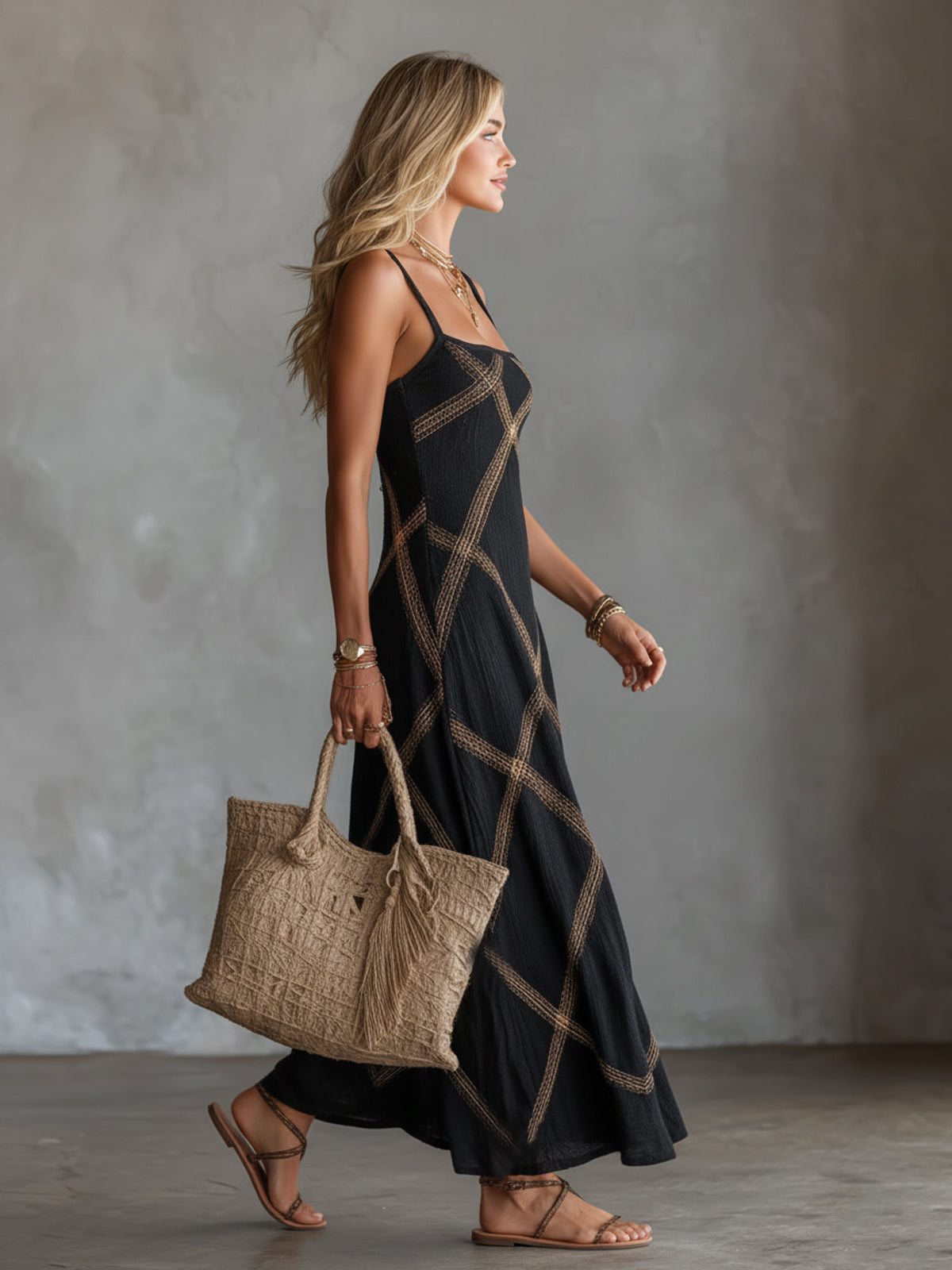 Janine - Geometric Maxi Dress