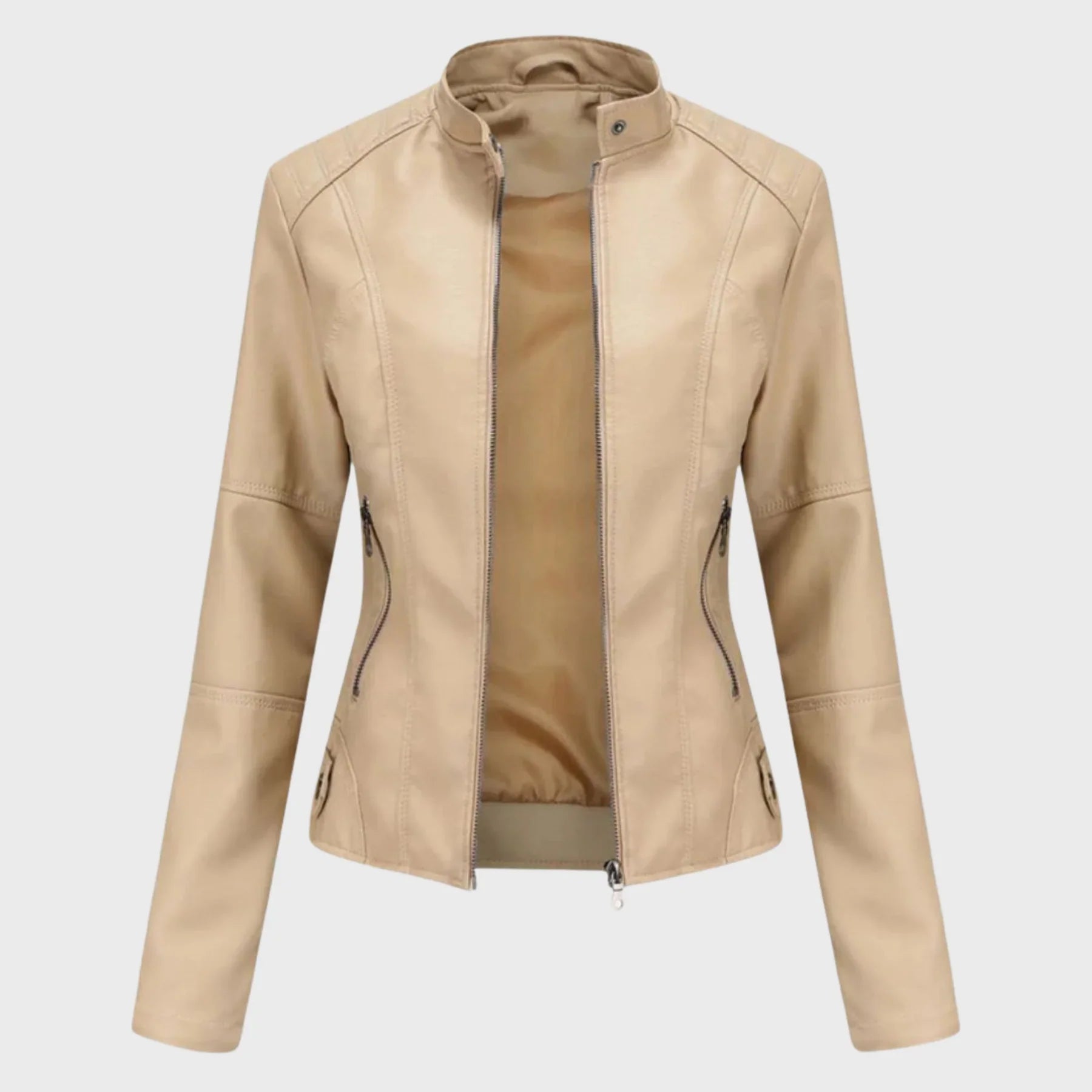 Sarah – Casual leather jacket for effortless elegance