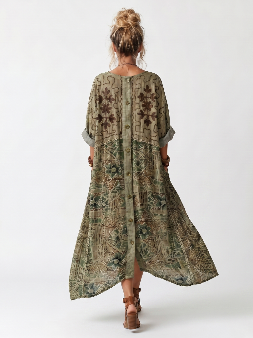 Christine - Oversized Midi Dress with Buttons and Pockets