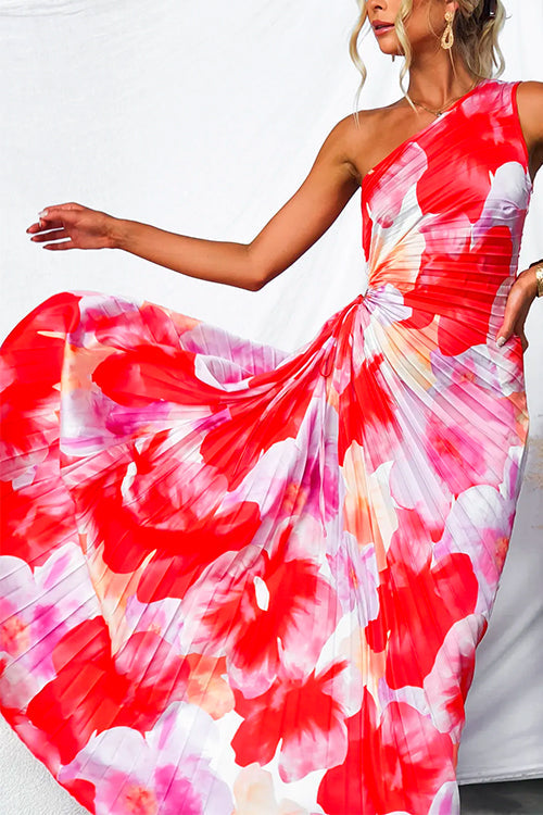 Beryl - Pleated One-Shoulder Dress