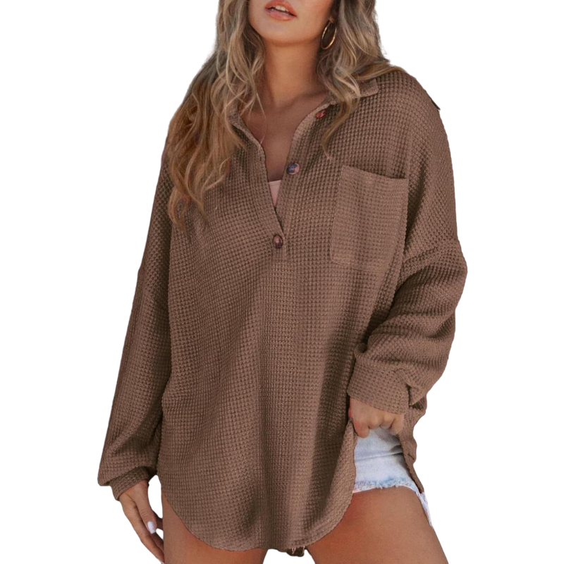 Elysia – Casual Lightweight V-neck Tunic Blouse
