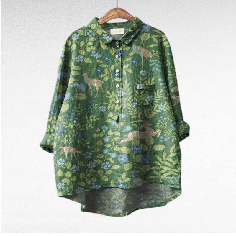 Arlette - Elegant Linen Summer Blouse