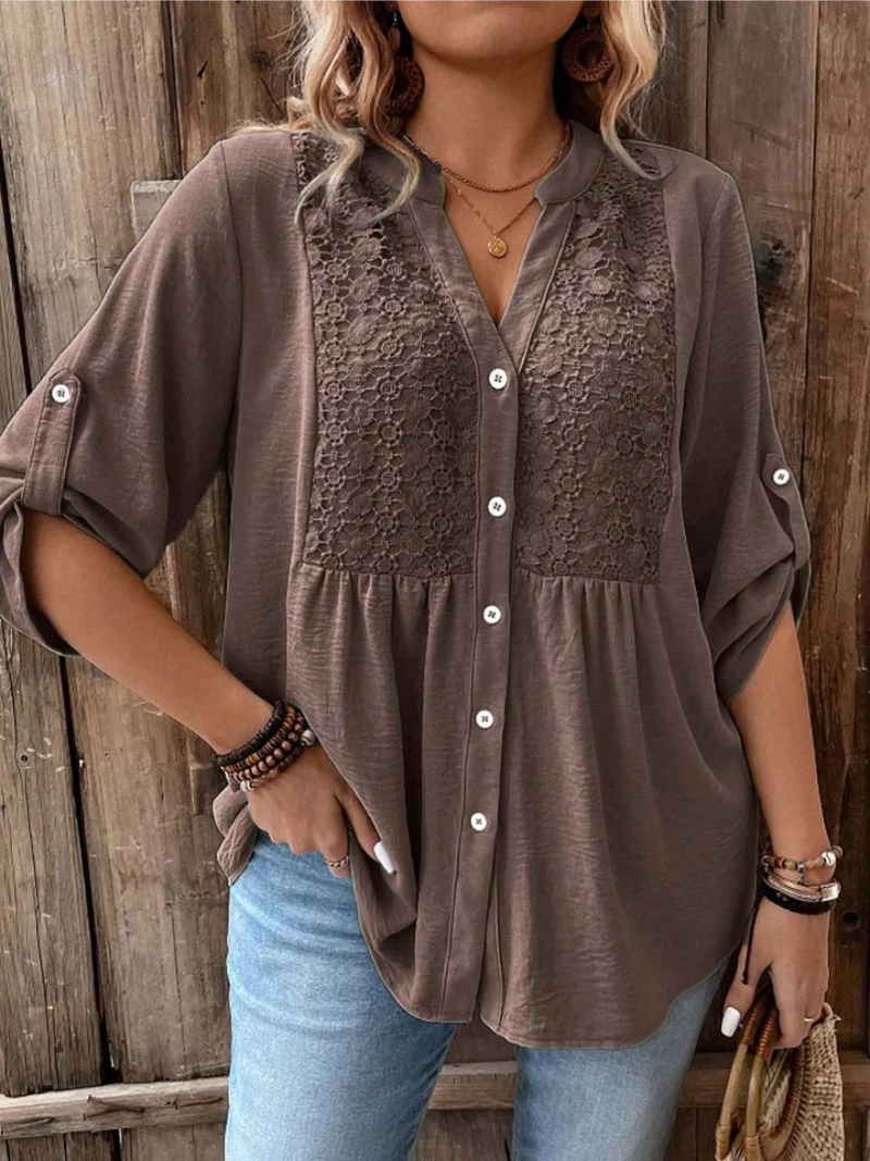 Tilly - V-Neck Button Blouse