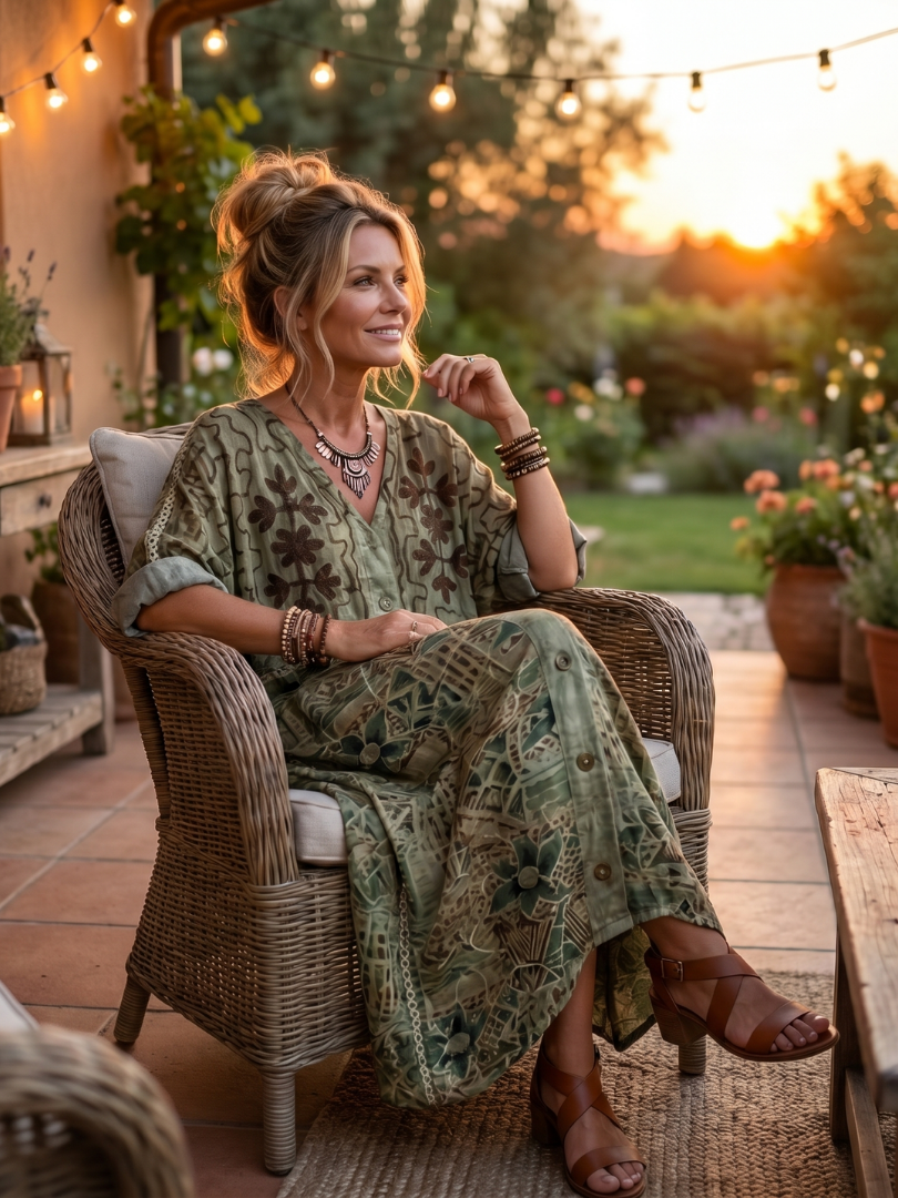 Christine - Oversized Midi Dress with Buttons and Pockets