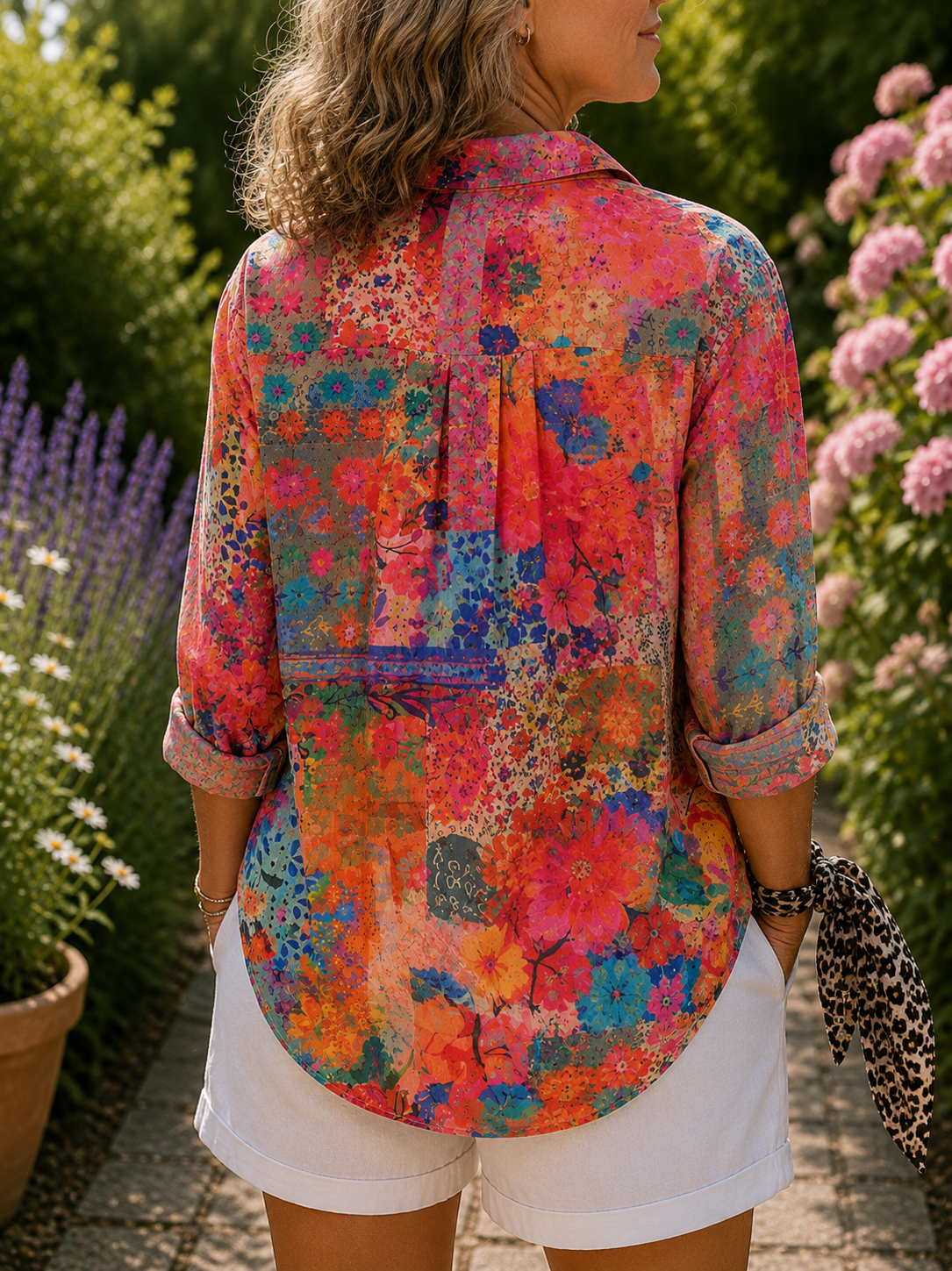 Sophie - Vibrant Artistic Button-Up Blouse