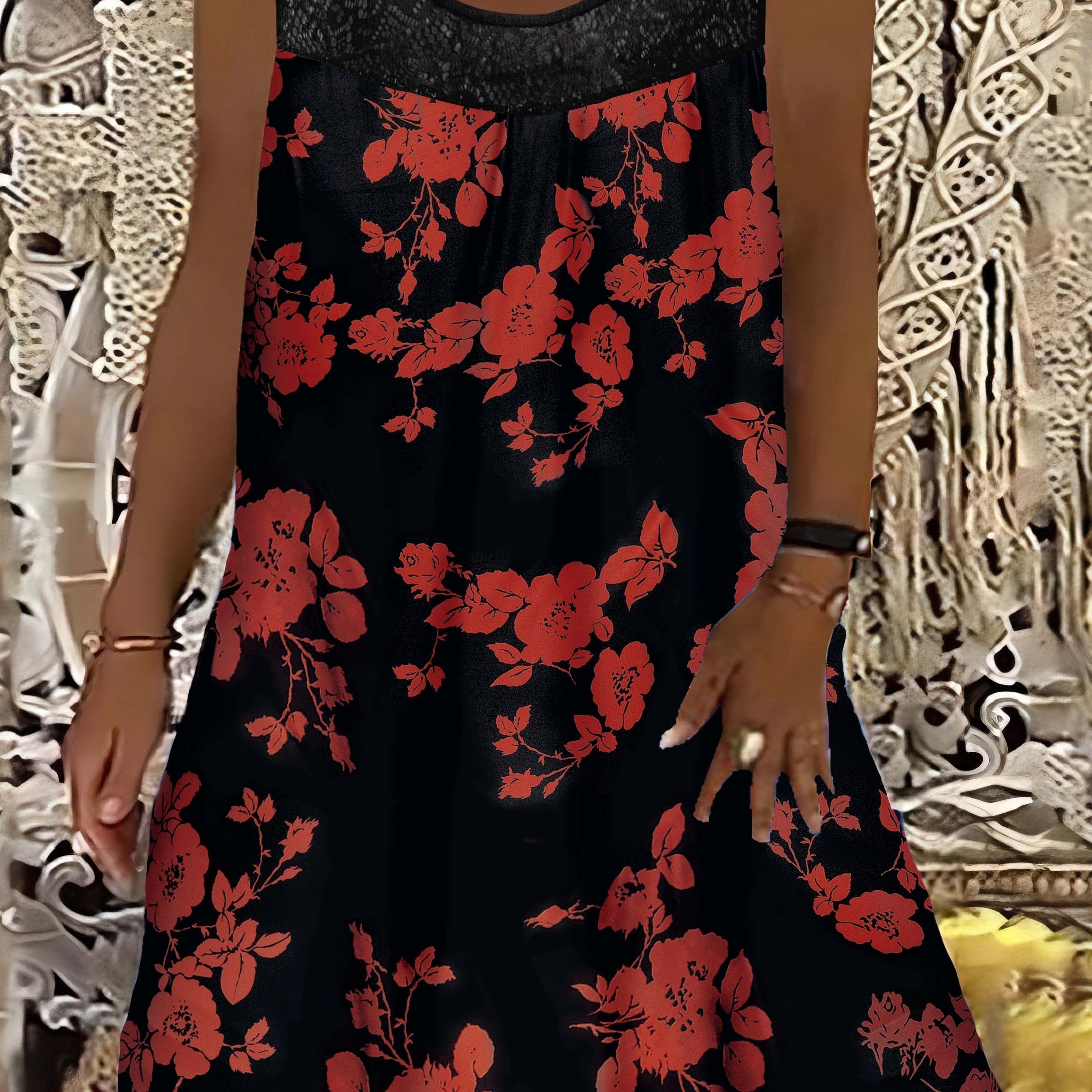 Vivien – Floral Lace Midi Dress