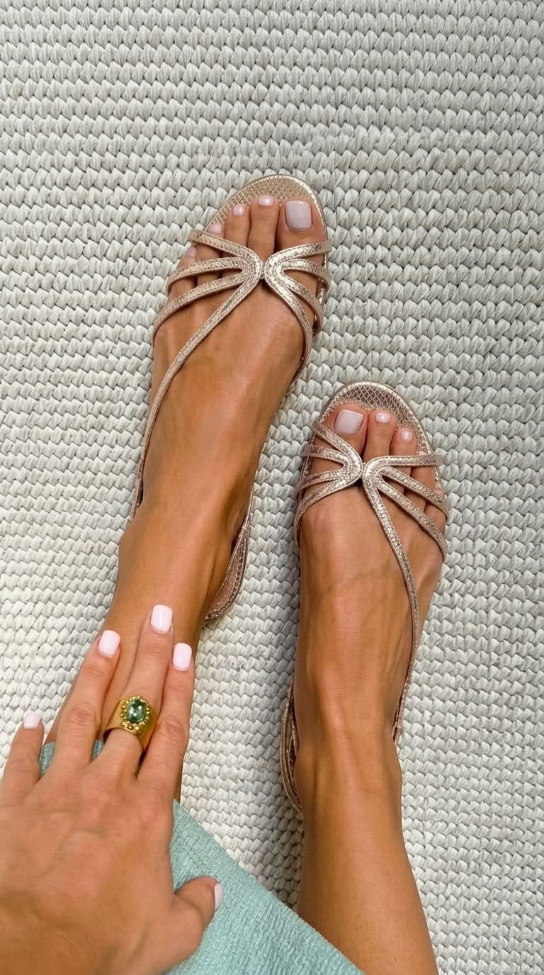 Mathilde – Metallic Snake-Effect Strappy Sandals