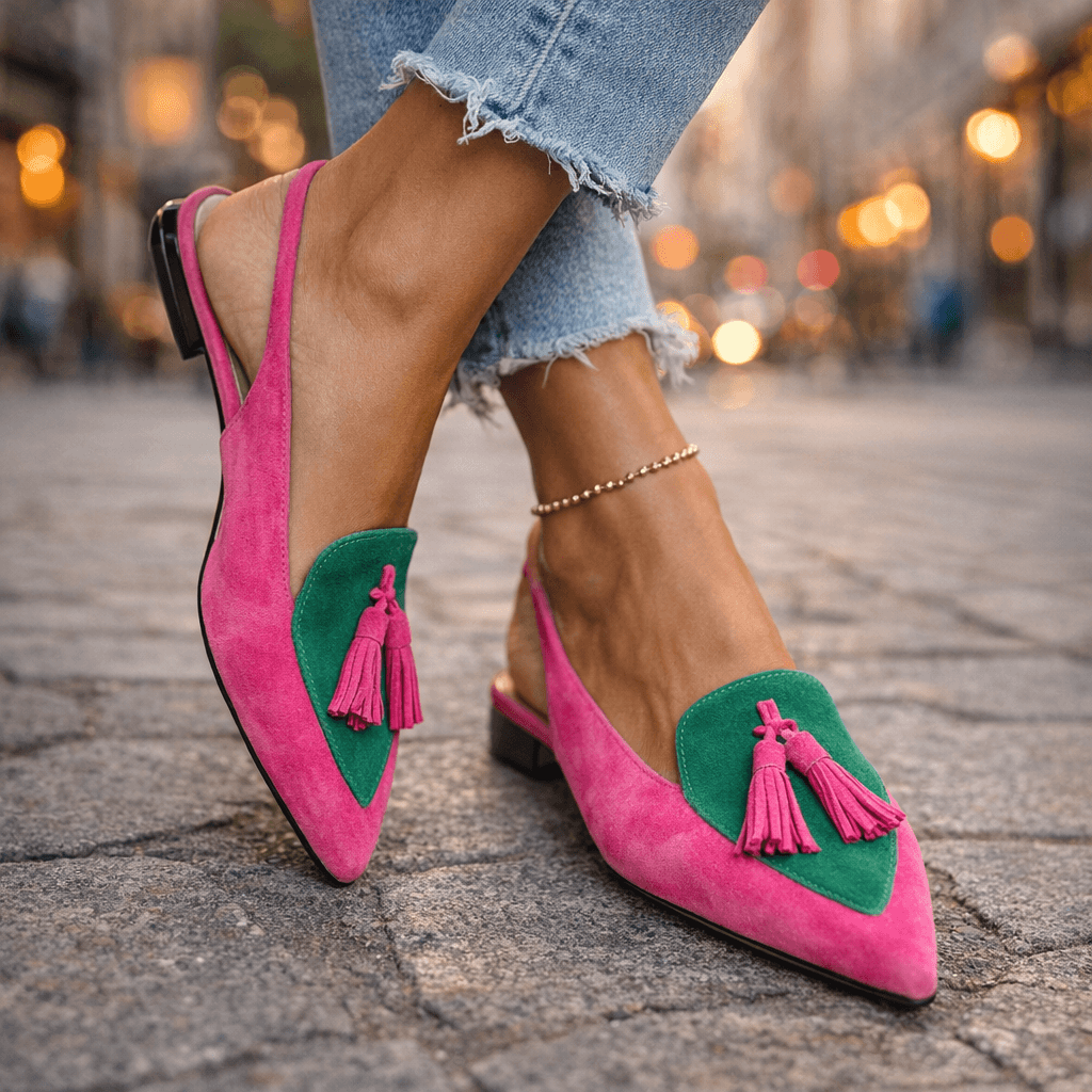 Fabienne - Suede Tassel Strap Sandals