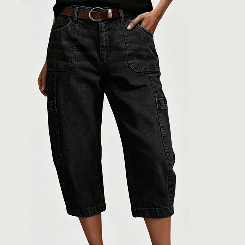 Haisley – Stretch Barrel Leg Capri Jeans