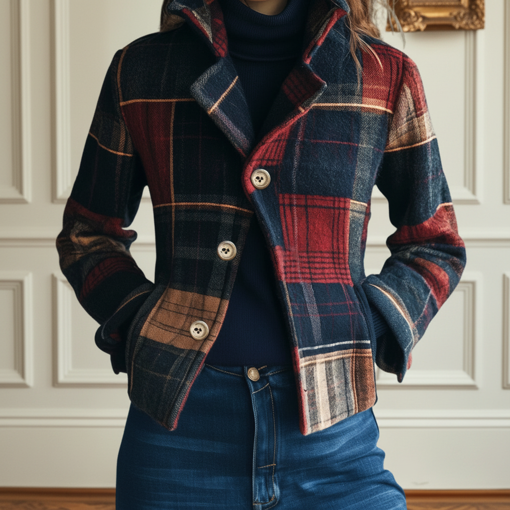 Laura – Classic Plaid Wool Jacket