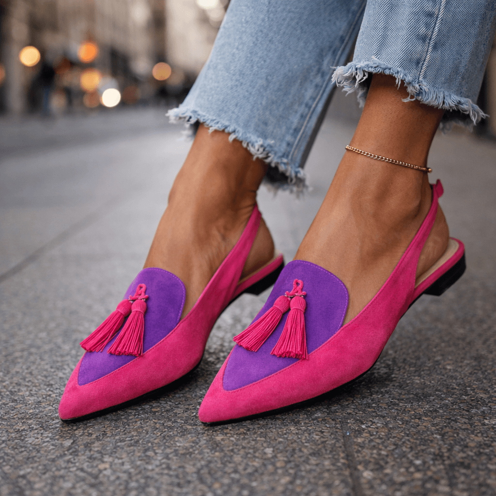 Fabienne - Suede Tassel Strap Sandals
