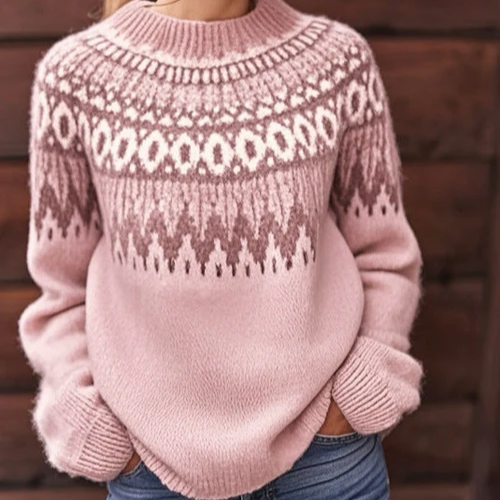 Allegra – Soft winter jumper with refined shoulder pattern