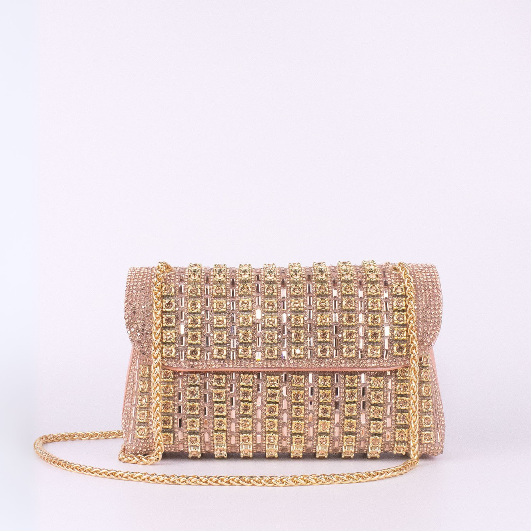 Miley – Chic Chain Shoulder Bag with Colored Diamonds