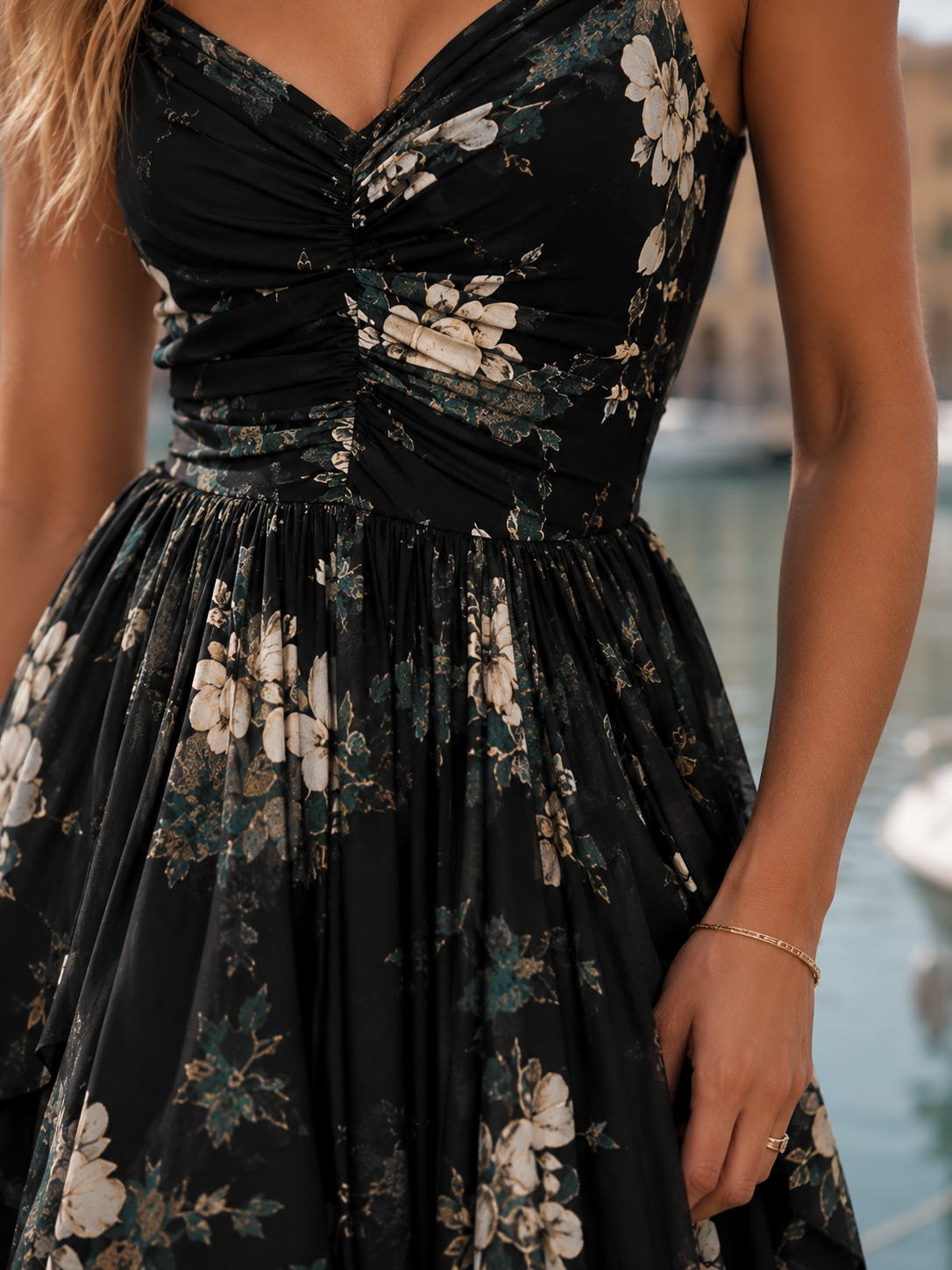 Calantha – Floral Livorno Asymmetric Maxi Dress