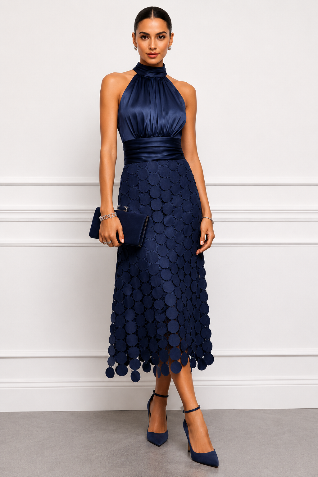 Agatha - Halter Neck Midi Dress