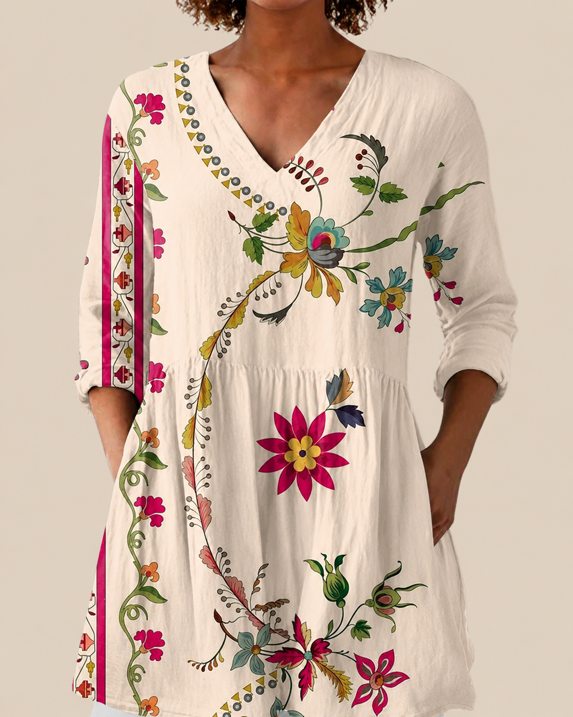 Florrie – Long Blouse with Statement Pattern